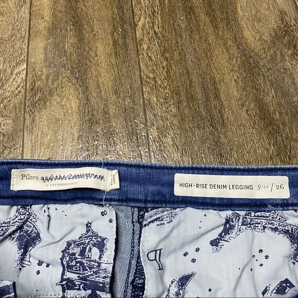 Anthropologie Pilcro & The Letterpress High Rise Denim Legging Jeans Size 26 - Picture 2 of 3